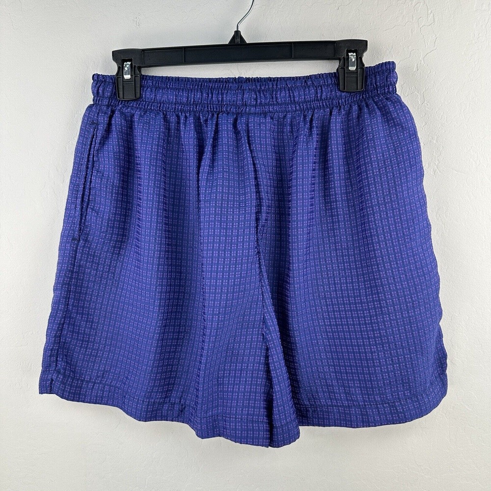 Vintage The Body Co Shorts Slight Shimmer Purple Blue Athletic Men L‎ 90's 80's